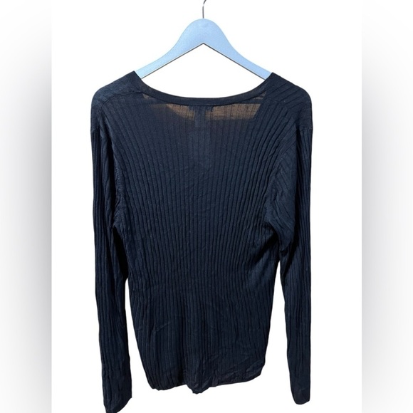 🟠H&M Ribbed Thin V-neck Ribbed Sweater XL - Picture 2 of 4